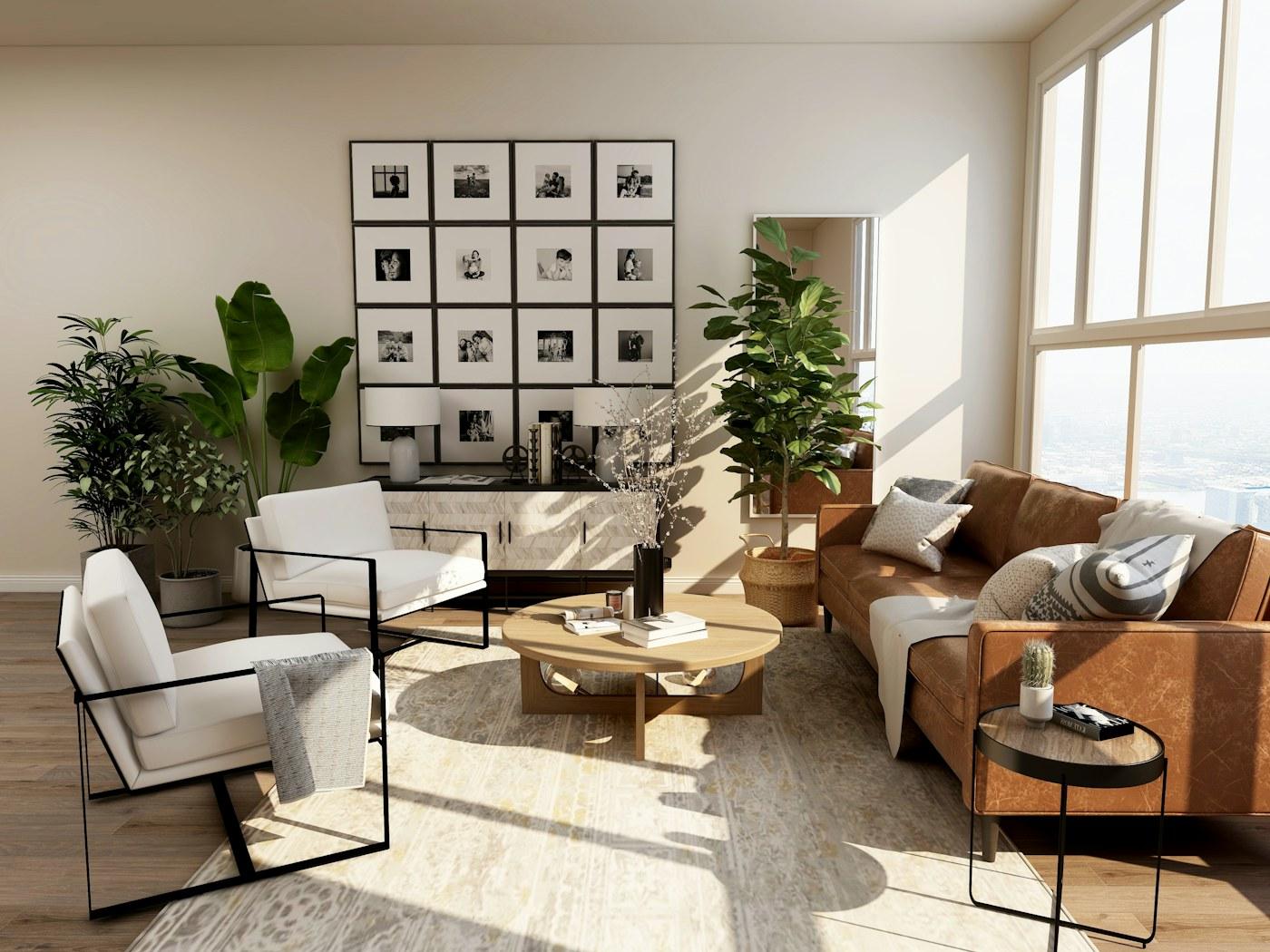 A calm residential interior shaped by daylight and natural materials